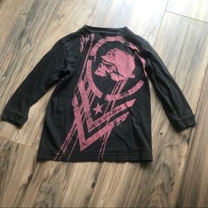 Boys metal mulisha long sleeve shirt in black red